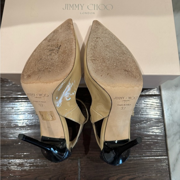 Jimmy Choo Maiden Mystic Snakeskin-Trimmed Pumps Size 37 - Picture 4 of 9